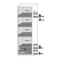 Armoire de sécurité S-CLASSIC-90 modèle S90.196.060.WDAS - Réf 30228-001-30263 - Type 90 - Stockage de substances inflammables selon NF EN 14470-1_1