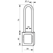 Cadenas de consignation loto lockout tagout 38 mm anse haute inox ø 6 noir