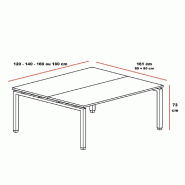 Ensemble de 2 bureaux Bench ECO - Mobel Linea - 120, Alu, Blanc_1