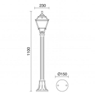 Borne lumineuse extérieure Indura Mini 6 IP55 - résine noire - à équiper d'une ampoule E27 - hauteur 1100 mm_1