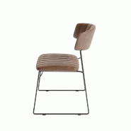 Mundo - Chaise empilable en simili cuir cognac_1