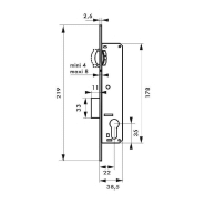Serrure encastrable pour porte d'intérieur à cylindre - acier embouti - THIRARD - entr'axe 72 mm_1