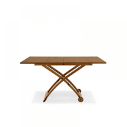 Table basse relevable extensible Mascotte - coloris noyer, plateau MDF plaqué chêne, design élégant_1