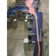 Aligneur sans pression par étirement du flux de produits en continu, par accélérations successives_1