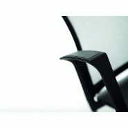 Lot de 2 chaises d'accueil Milo - résille et rembourrage en polyuréthane - coloris noir - pieds chromés_1