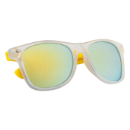 Lunettes de soleil en plastique - protection UV400 - monture transparente - branches colorées et verres métalliques_1