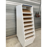 Meuble dynamique blanc pour laboratoire - occasion - sur roulettes avec casier-tiroir arrière - P21091202_1