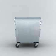 Unidin - Collecteur robuste à roulettes en acier galvanisé - 1.050 litres - Bammens_1