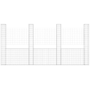 Vidaxl panier de gabion en forme de u avec 5 poteaux fer 500x20x200 cm 151292_1