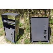 Cendrier corbeille rectangulaire - Frepat Urban Equipment - acier Corten ou galvanisé, finition oxydée ou thermolaquée_1