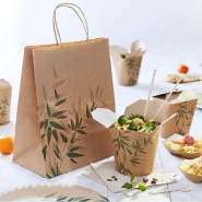 Sac kraft traiteur poignées torsadées Feel Green 26+14x32cm - par 250_1