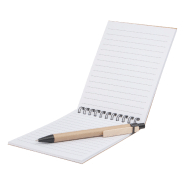 Bloc note avec stylo - 60 pages lignées en papier recyclé - Couleur naturelle - Poids 75g_1