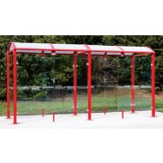 Abri Fumeurs Voûte M - Structure en Acier et Aluminium - Polycarbonate Anti-UV - 2500 ou 5000 mm de long_1