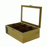 Boite à thé bois 6 cases -_1