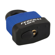 Cadenas à clé Bumper 54 mm bleu - Corps acier zingué gainé PVC - Anse acier cémenté - Marque Thirard_1