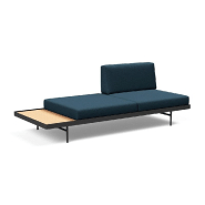 Innovation Living - Canapé design Puri convertible lit 195x80 cm - Tissu Argus Navy Blue avec table en chêne_1