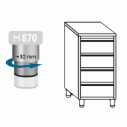 Meuble inox central 4 tiroirs profondeur 700 x 500 mm_1