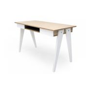 Bureau droit design Radis - Huh - 2 tiroirs - Contreplaqué bouleau - 75 cm de hauteur_1