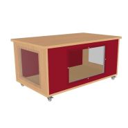 Table activité transparence - 3 façades transparentes - Dimensions L880mm x H400mm x P520mm - Roulettes multidirectionnelles à freins_1