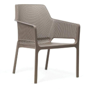 Chaise salon empilable d'extérieur en résine Palma coloris Taupe_1