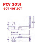 Cric hydropneumatique classique, 3 pistons 60t/40t/20t - pasquin - pcv 3031_1