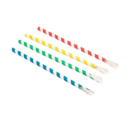 Paille-cuillère papier rayée coloris assortis Ø0,80x21cm - par 100_1