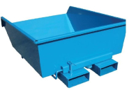Benne basculante surbaissée pour tri des déchets - Volume 550, 750 et 900 litres - Capacité 1500 Kg - Couleur Bleu RAL 5019_1