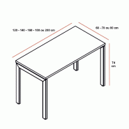 Bureau rectangulaire OGI U - MDD - Anthracite, Non, 200 x 80 cm_1