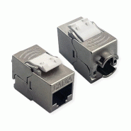 ROLINE Keystone Cat.6A (Classe EA), blindé, sans outil, SLIM, extra court, argent_1