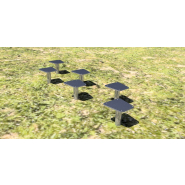 Station Pas Japonais - Référence PASJAP - 6 pas antidérapants en acier inoxydable pour parcours de santé_1