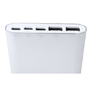 Power bank en aluminium - 10000 mAh - 2 ports USB et 2 ports USB-C - Couleur argenté_1