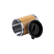 Mug thermos isotherme - double paroi inox et bambou - 300 ml_1