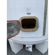 Cuve Sodipia 150 HL d'occasion - blanche sur pieds, niveau gradué, porte inox, sonde de température_1