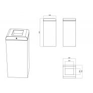 La corbeille LIGHT - Poubelle publique - The Italian Lab - Dimensions L 400, P 400, H 870 mm - Capacité 100 L_1