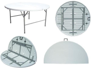 Lot de 4 Tables pliante - Polyéthylène ronde diamètre 152 cm - VALISE ECO+2 NG_1