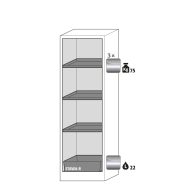 Armoire de sécurité Q-PEGASUS-90 - Modèle Q90.195.060.WDAC, Réf 30074-046-30083 - Type 90 avec portes battantes, conforme NF EN 14470-1_1