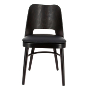 Chaise d'intérieur Colisée en hêtre et simili cuir coloris noir - par 2_1