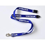 Cordon 'visiteur' - référence : IDP20STVIS - Lot de 100 - Largeur 15 mm - Tresse bleue_1