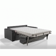 Canapé convertible express Premium 140 cm - Sommier à lattes Renatonisi - Matelas Bultex Tweed gris graphite_1