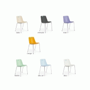 Chaise de collectivité Daizy - polypropylène, piètement acier, anti-UV, empilable_1