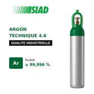 Argon technique SIAD - gaz noble inerte pour soudage MIG/MAG et TIG - bouteilles de 14L, 40L, 50L