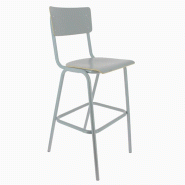 Chaise Haute de Bar  Style Vintage - GRIS_1