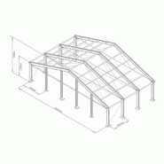Tente de stockage fermée - structure fixe en aluminium et acier - couverture PVC composite - porte, fenêtre et éclairage inclus_1