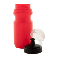 Bidon publicitaire en plastique 550 ml - bouchon transparent - rouge_1