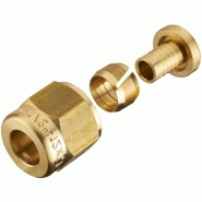 Raccord droit à compression laiton F 15 x 21 avec écrou libre - Pour tube PER - Norme ACS_1