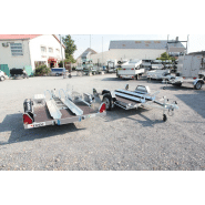 Remorque sans frein avec 2 coffres de rangement alu à l'avant pour le transport d'un scooter 3 roues - erde ch751 mp3 pack_1