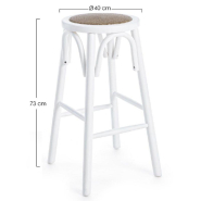 Tabouret bar Circle blanc Ø 40 x 73 cm_1