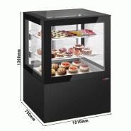 Vitrine à pâtisserie réfrigérée 1010 mm - LED et 2 étagères_1