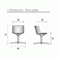 Chaise de conférence Mork avec pied chromé. - Beige_1