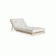 Fauteuil convertible futon ROOTS - pin naturel - coloris naturel - couchage 90 x 200 cm - design japonais et scandinave_1